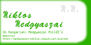 miklos medgyaszai business card